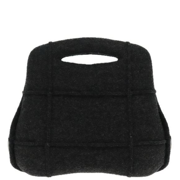 CHANEL Hip bag Hand Bag Wool Gray CC Auth bs18826 - Picture 13 of 16